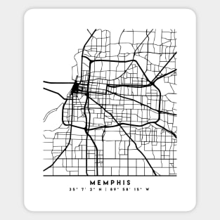 MEMPHIS TENNESSEE BLACK CITY STREET MAP ART Sticker